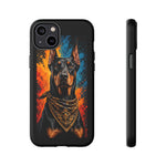 Doberman Bandana Portrait Tough Phone Case - Color Splash