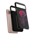 Glitch Rose Neon Phone Case Vaporwave Tough Cover