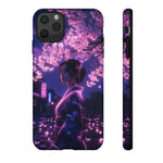Cherry Blossom Neon Night Vaporwave Art Tough Phone Case