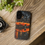 Orange Daytona Phone Case, Rainy City Night Muscle Car Tough Cover