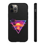 Synthwave Sunset Triangle Phone Case Retro Vaporwave Case