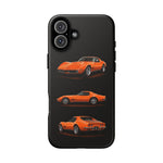 C3 Corvette Art Phone Case Orange, Three-View Vector Cover, Gift