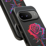 Glitch Rose Neon Phone Case Vaporwave Tough Cover