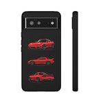 FD RX7 Phone Case Red, Three-View Vector Cover, JDM Gift
