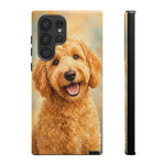 Goldendoodle Fluffy Curls Portrait Art Tough Phone Case