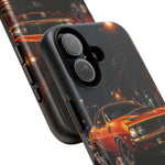 Orange Cuda Phone Case, Rainy City Night Muscle Car Tough Cover