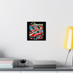 Stingray Corvette Poster – Patriotic USA Flag, Eagle & Fireworks Art