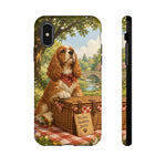 Cocker Spaniel Picnic Scene phone case | vintage dog art