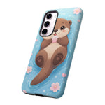 Kawaii Otter Animal Phone Case, Floating Shell Vector Cute Cover