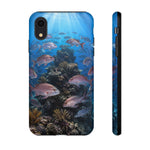 Snapper Reef Phone Case, Sunlit School Ocean Fishing Tough Cover