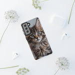 Maine Coon Kitten Phone Case, Tufted Ears Macro Portrait Cover