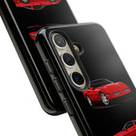 C4 Corvette Art Phone Case Red, Three-View Vector Cover, Gift