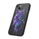 Holographic Wolf Phone Case, Fractured Prism Iridescent Cover
