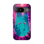 Neon Flamingo Pool Vaporwave Art Tough Phone Case