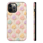 Pastel Swirl Lollipops Tough Case | Candy Pattern Phone Cover