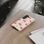 Pink Cherry Pattern Phone Case | Cute Retro Fruit Design