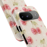 Pink Cherry Pattern Phone Case | Cute Retro Fruit Design