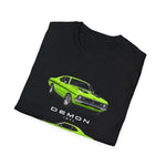 1971 Demon Green Classic Muscle Car T-Shirt | Vintage Coupe Illustration