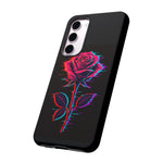Glitch Rose Neon Phone Case Vaporwave Tough Cover
