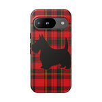 Scottish Terrier Silhouette Plaid Art Tough Phone Case