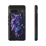 Holographic Wolf Phone Case, Fractured Prism Iridescent Cover