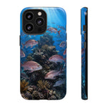 Snapper Reef Phone Case, Sunlit School Ocean Fishing Tough Cover
