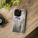 Purple Iris Rain Lakeside Phone Case Zen Art Tough Case