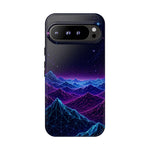 Retro Neon Mountains Phone Case | Vaporwave Galaxy Landscape