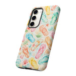 Watercolor Flip Flops pattern Tough Case | Beach Shells Phone Cover