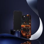 Orange Cuda Phone Case, Rainy City Night Muscle Car Tough Cover