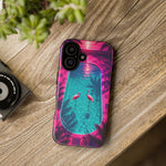 Neon Flamingo Pool Vaporwave Art Tough Phone Case
