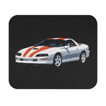 White 1997 Camaro Illustration Mouse Pad | Racing Stripe Sports Car