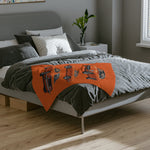 Orange Datsun 240Z Car Illustration Blanket | Vintage Sports Car Microfiber