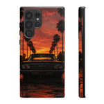 Black Impala Lowrider Sunset Tough Phone Case - Palm Silhouette