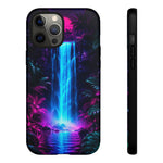 Neon Waterfall Jungle Night Vaporwave Art Tough Phone Case
