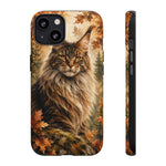 Maine Coon Forest King Watercolor Art Tough Cat Phone Case
