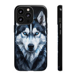 Siberian Husky Geometric Diamond Art Tough Phone Case