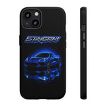 Blue Stingray Sports Car phone case | Neon C8 phone case