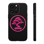 Neon Pink Bonsai Tree Phone Case Glow Zen Tough Case