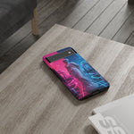 Neon Vaporwave Statue Tough Case | Retro Greek Sculpture Phone Cover