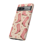 Pink Cowboy Boots phone case | Western pattern | Pastel stars