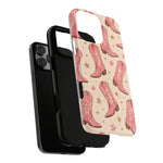 Pink Cowboy Boots phone case | Western pattern | Pastel stars