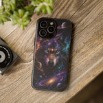 Cosmic Wolf Phone Case, Galaxy Nebula Portrait Tough Cover, Gift