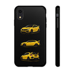 Yellow Type R Sports Car Phone Case Tough JDM Hot Hatch Multi View Print