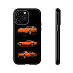 C3 Corvette Art Phone Case Orange, Three-View Vector Cover, Gift