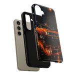 Orange Cuda Phone Case, Rainy City Night Muscle Car Tough Cover
