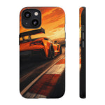 Orange C7 ZR1 High Wing Sports Car Tough Phone Case