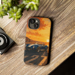 Vintage Cobra 427 Roadster phone case | Sunset racecar beach scene