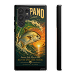 Golden Pompano Fish Phone Case | Coastal Sunset Surf Illustration