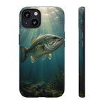 Largemouth Bass Phone Case, Sunlit Underwater Tough Cover, Gift